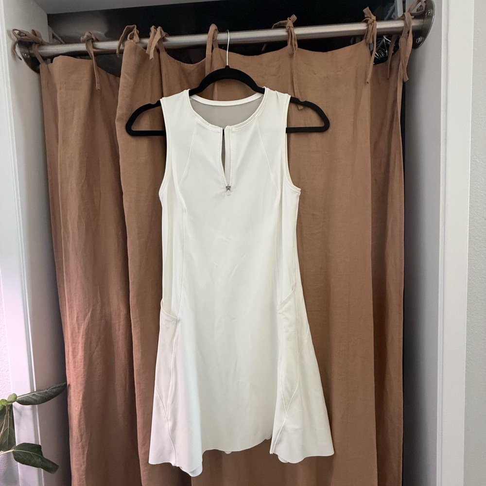 Athleta White Sleeveless A-line Mini Dress